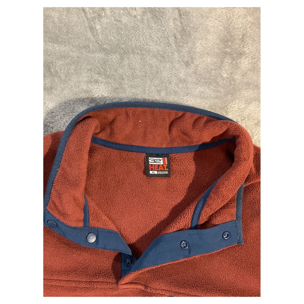 32 Degree Heat Men's Fleece Jacket Rust Brown‎ Size XL - Picture 2 of 6